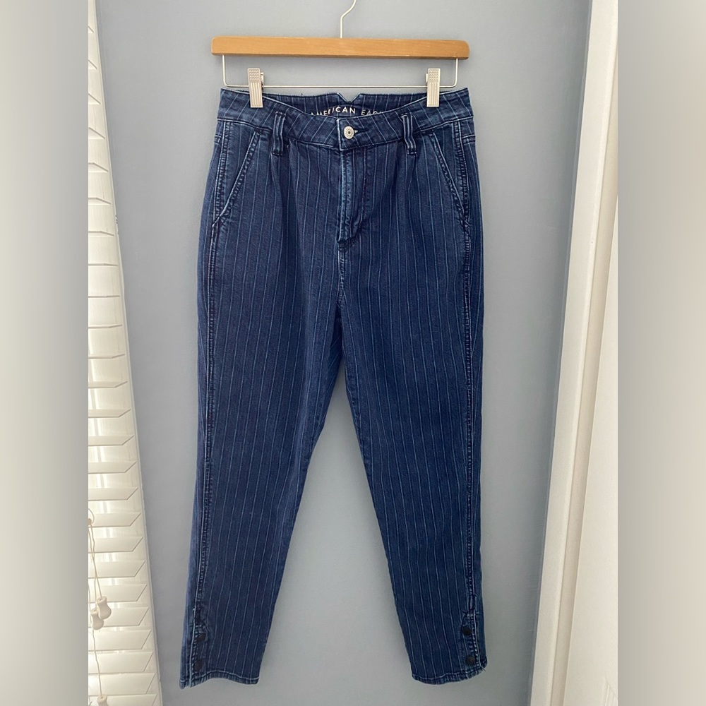 American Eagle Striped Mom Jeans